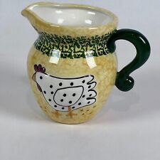 FTD Chicken Flower Vase 6” Pitcher With Handle Yellow Green