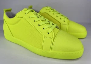 Christian Louboutin Vieira Orlato Flat Neon Yellow Sneakers EU 47 - US 14 - Picture 1 of 12