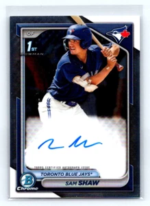 SAM SHAW 2024 BOWMAN CHROME 1ST ROOKIE AUTOGRAPH TORONTO BLUE JAYS #CPA-SS - Bild 1 von 2