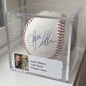 Chipper Jason Aldean firmato MLB Baseball Auto Country Musician Jones Luke Bryan - Foto 1 di 4