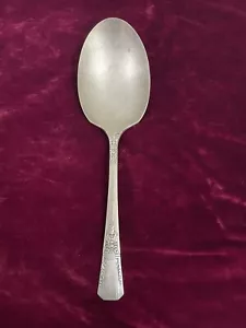 1938 ONEIDA "DEBONAIR" ART DECO SILVERPLATE SERVING SPOON - Picture 1 of 8