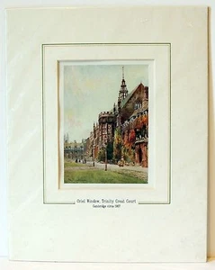 Trinity Great Court, Cambridge 1907, by EW Haslehust 9x12 matted print with Cert - Picture 1 of 1