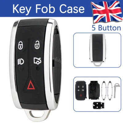 5 Button Car Key Fob Case for Jaguar XF XK XKR XJ 2007 2008 2009 2010 2011 2012 - Image 1 of 4