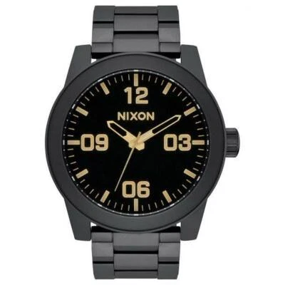 Nixon Corporal Matte Black / Gold Stainless Steel Men’s Watch A346-1041 - Image 1 of 2