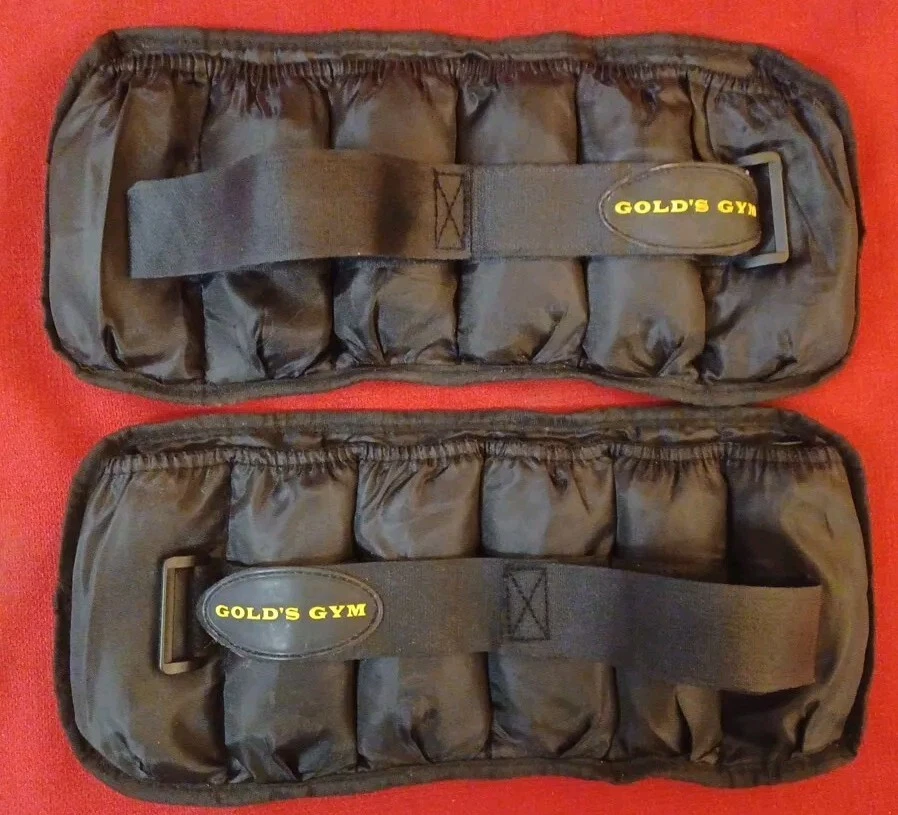 Par de pesas de tobillo de gimnasio Golds de 5 lb para correr entrenamiento muñeca entrenamiento negro Foto 1 de 4