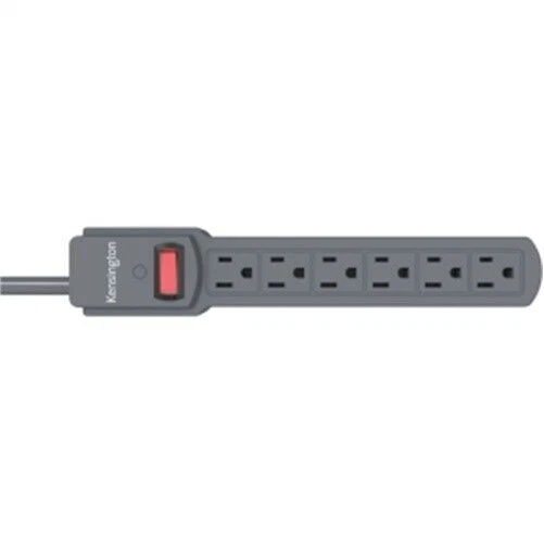 Kensington K38214NA GUARDIAN STANDARD POWER STRIP 6OUT 4FT 70J 银色 — 第 1/1 张图片