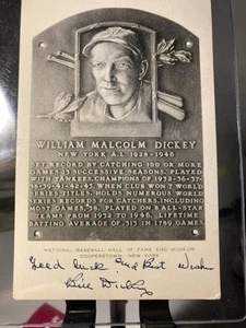 Bill Dickey Autograph Pre 1963 B+W HOF Post Card Yankee - Picture 1 of 2