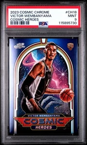2023 Cosmic Chrome Victor Wembanyama #CH18 Rookie Cosmic Heroes Case Hit PSA 9 - Picture 1 of 2