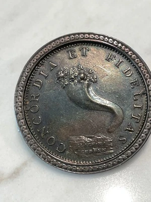 Sterling silver brooch mounted with a Scotland Inverness 1795 halfpenny token - Image 1 of 4