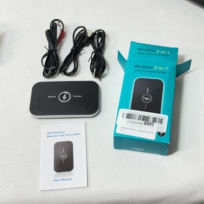 2-IN-1 Bluetooth Receiver & Transmitter Wireless RCA to 3.5mm Aux Audio Adapter - Image 1 of 4