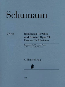 Schumann Romances for Oboe & Piano Op 94 Clarinet Version Henle Urtext Book - Picture 1 of 1