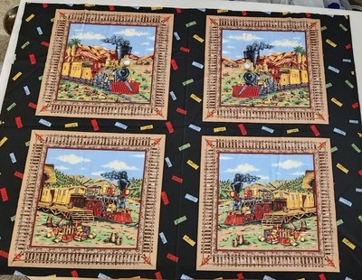 Bloques de funda de almohada acolchada Wamsutta, Springs CP35016, Old West antiguos trenes pista Foto 1 de 4