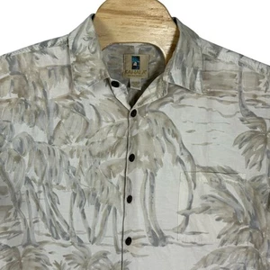 Camisa manga corta Kahala Hawaiian Islands para hombre XL hojas blancas rayón/algodón - Imagen 1 de 5