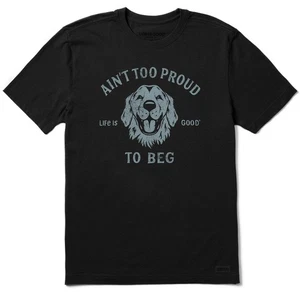 Life is Good 139198 - Men's Ain't Too Proud to Beg Short Sleeve Tee - Faded Blac - Picture 1 of 3