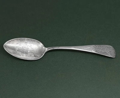 Antigua cuchara de té de recuerdo esterlina toalla AF de la biblioteca de Brattleboro VT BROOKS de la década de 1890 Foto 1 de 4