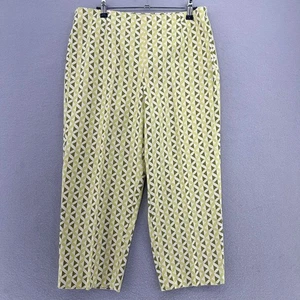 VTG Talbots Petites Stretch Geometric Print Cropped Capri Pants Women's 12 MCM - Picture 1 of 7