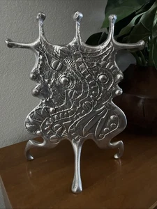 "Espejo de pie Don Drumm de colección raro arte de aluminio único 14,25"" de alto 14X10X5" - Imagen 1 de 13