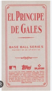 2024 Topps T206 - Singles-El Principal De Galles-First Names Starting with A - R - Picture 1 of 3