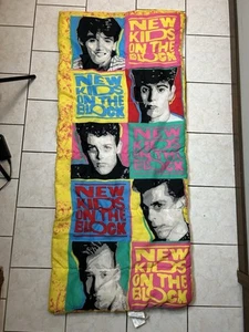 Vintage 90s New Kids On The Block Vibrant Neon Sleeping Bag - Picture 1 of 4