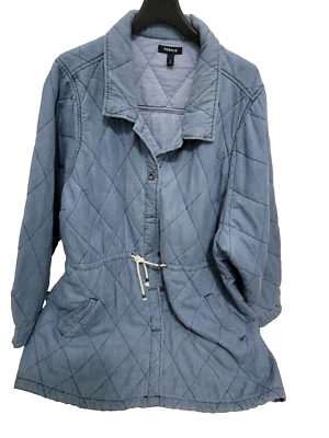 Chaqueta vaquera acolchada tórrida con cordón en la cintura 5X - 100 % algodón Foto 1 de 4