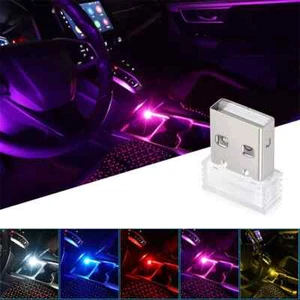 6Pcs USB LED Car Light Ambient Night Light Neon Lamp Auto Interior Atmosphere US - Bild 1 von 12