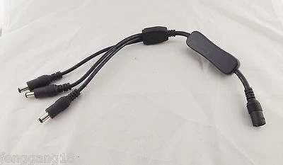 LED Strips 1x Female To 3x Male 5.5x 2.1mm DC Power On/Off Switch Splitter Cable - Image 1 of 4