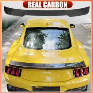 For 2024UP Ford Mustang Dark Horse REAL CARBON Rear Roof Spoiler Top Window Wing - Picture 1 of 15