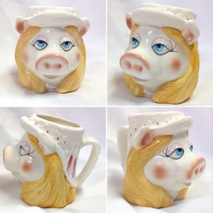 MUPPETS MISS PIGGY FIGURAL CERAMIC MUG 4 INCH TALL TASTESETTER SIGMA VINTAGE - Picture 1 of 13