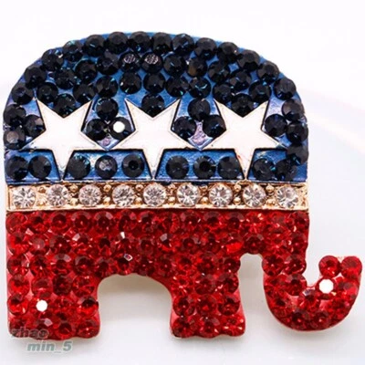 Хрустальная брошь на булавке с флагом США эмаль броши стразы ювелирные изделия подарки на лацкан для вечеринок - Изображение 1 из 4