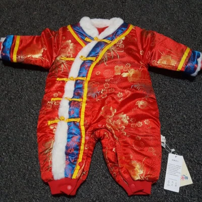 Winter Warm Chinese New Years Lunar Asian Tang Romper Shi.Ban 73/48 - Image 1 of 4