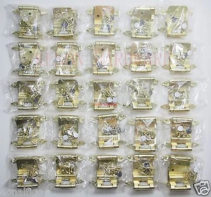 Lot 25 Pairs /50pcs Self Closing 3/8" Inset Flush Cabinet Hinges-Polished Brass - Imagen 1 de 4