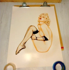 Olivia De Berardinis Pin Up Girl Rhonda Ridley firmata da entrambi 23"x30" LE 132/500 - Foto 1 di 10