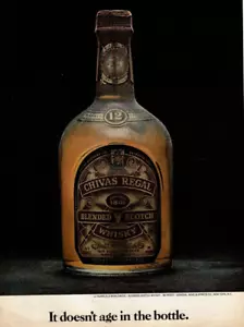 1972 Vintage Print Ad Chivas Regal Blended Scotch Whisky It doesn't age bottle - Picture 1 of 2