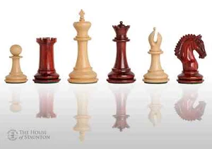 The Milan Luxury Chess Set - Pieces Only - 4.4" King - Blood Rosewood - Picture 1 of 11