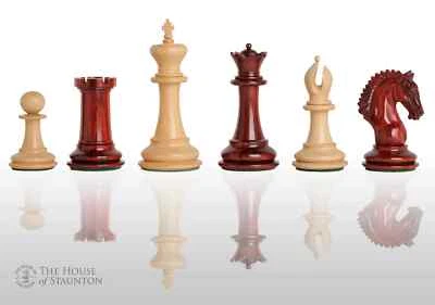 The Milan Luxury Chess Set - Pieces Only - 4.4" King - Blood Rosewood - Image 1 of 4