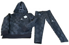 Jordan Child Girls' Python Sweter Bluza z kapturem i rajstopy Zestaw Czarny Biały Nowy 4 XS