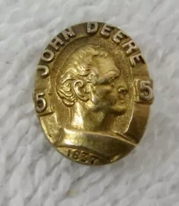 SCHÖNE Vintage John Deere 10K Gelbgold 5 Jahre Mitarbeiter Service Auszeichnung ANSTECKNADEL - Bild 1 von 5
