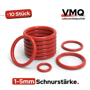 O-Ringe Dichtringe Lebensmittelecht Ø 1 - 50 mm / Schnurstärke 1 - 5 mm / VMQ 55 - Picture 1 of 4