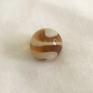 AKRO Agate Co. Rare Peach Amber White Snake Corkscrew Xlnt Marble 5/8 inch - Picture 1 of 12