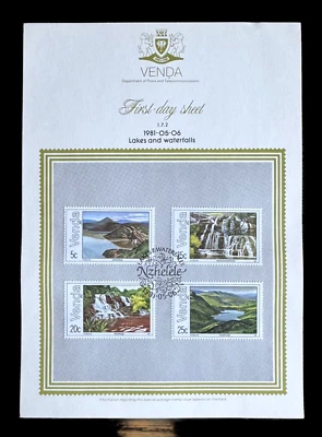 VENDA (Nzhelele)1981 : First Day Sheet- Lakes and Waterfalls, Nature [SG42/45] - Image 1 of 2