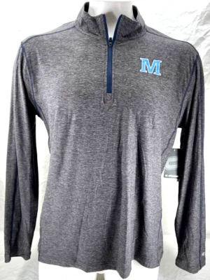 New UMaine Black Bears Maine Colosseum Long Sleeve 1/4 Zip Shirt Grey Men's L - Image 1 of 4