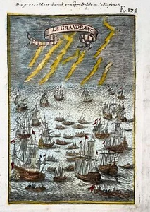 1719 Grand Bank, Newfoundland, Canada, maritime, Mallet, Hand coloured engraving - Picture 1 of 2