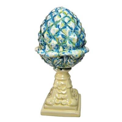 "Estatuilla decoración alcachofa acabado cerámica manto mesa 9"" esmaltado" Foto 1 de 4