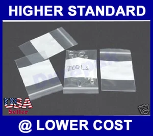 1000 ~ 4 Mil 3x4 Zip Reclosable Lock Seal Bags 4 Mil W / Writing Block Household - Picture 1 of 2