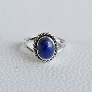 Lapis Lazuli Ring 925 Sterling Silver Ring Wide Ring Boho Ring All Size DK-15
