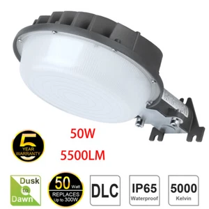 LED Barn Light 50Watt Dusk To Dawn Outdoor Garden Backyard Yard Security Lights - Picture 1 of 11