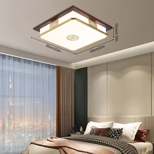 19In Ceiling Light Square Flush Mount Chandelier Dimmable Ceiling Lamp W/ Remote - Picture 1 of 21
