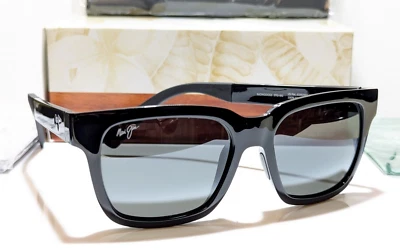 NUEVO Gafas de sol Maui Jim Mongoose negras polarizadas con lentes grises espejadas MJ540-02🔥 Foto 1 de 4