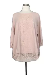 NWT RYLLACE PLUS 3/4 SLEEVE FLORA ORGANIC COTTON LACE - TRIMMED KNIT TOP SZ 1X - Picture 1 of 12