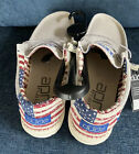 NWT Hey Dude Wally Off White Patriotic Size 10 USA America United States